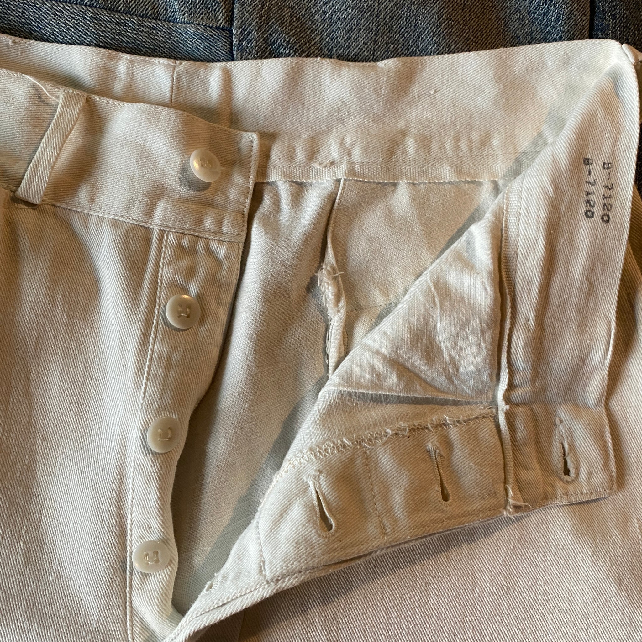 1940's military button fly white cotton slacks by Pancraft - Ver