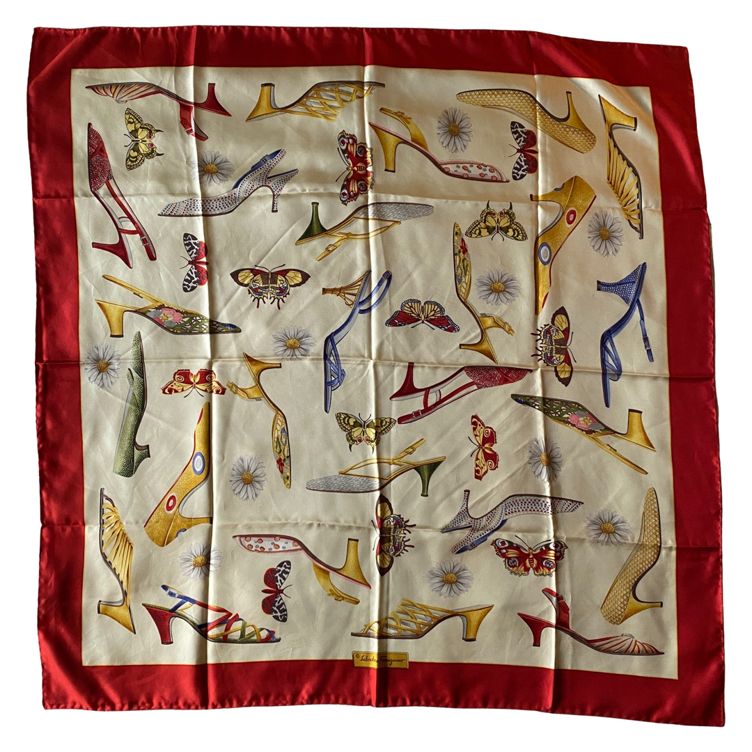 Ferragamo silk scarf with ladies pumps print - Ver Unica Fashion Ferragamo silk scarf with ladies pumps print - Ver Unica Fashion