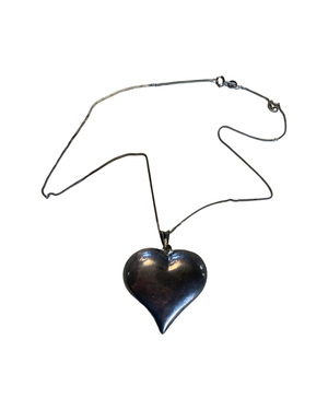3-D sterling heart necklace